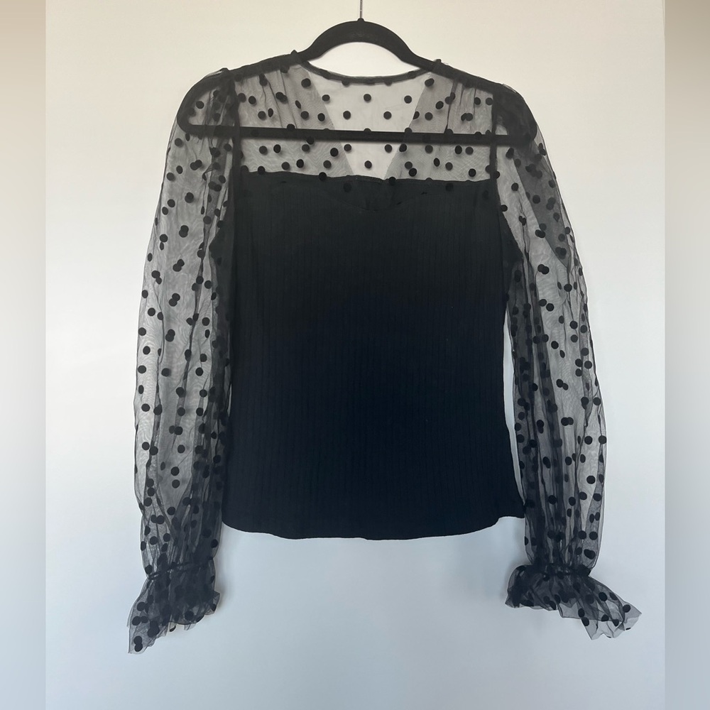 Black Mesh Blouse